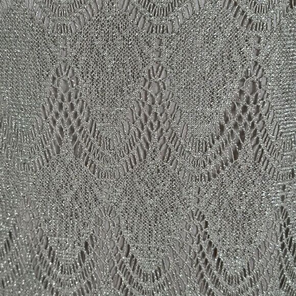 Chico’s Gold Metallic Scalloped Fringe Trim Dressy Top - Picture 8 of 11